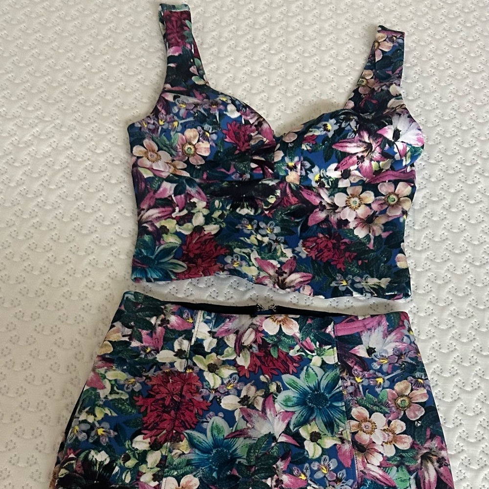 Guess Blue Floral Two-Piece Set